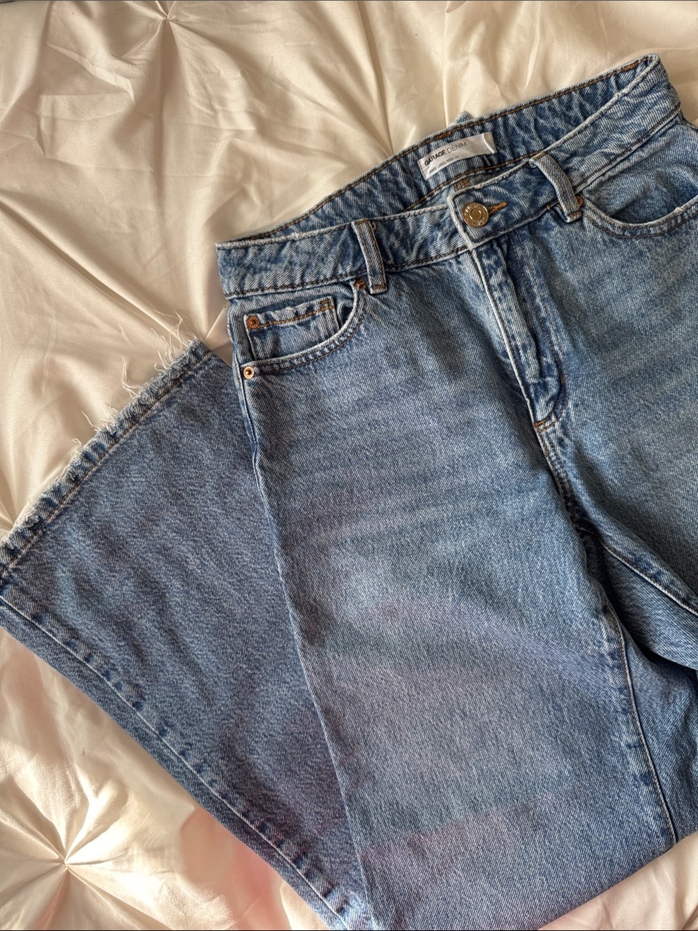 Garage Light Blue Wide-Leg Flare Jeans
